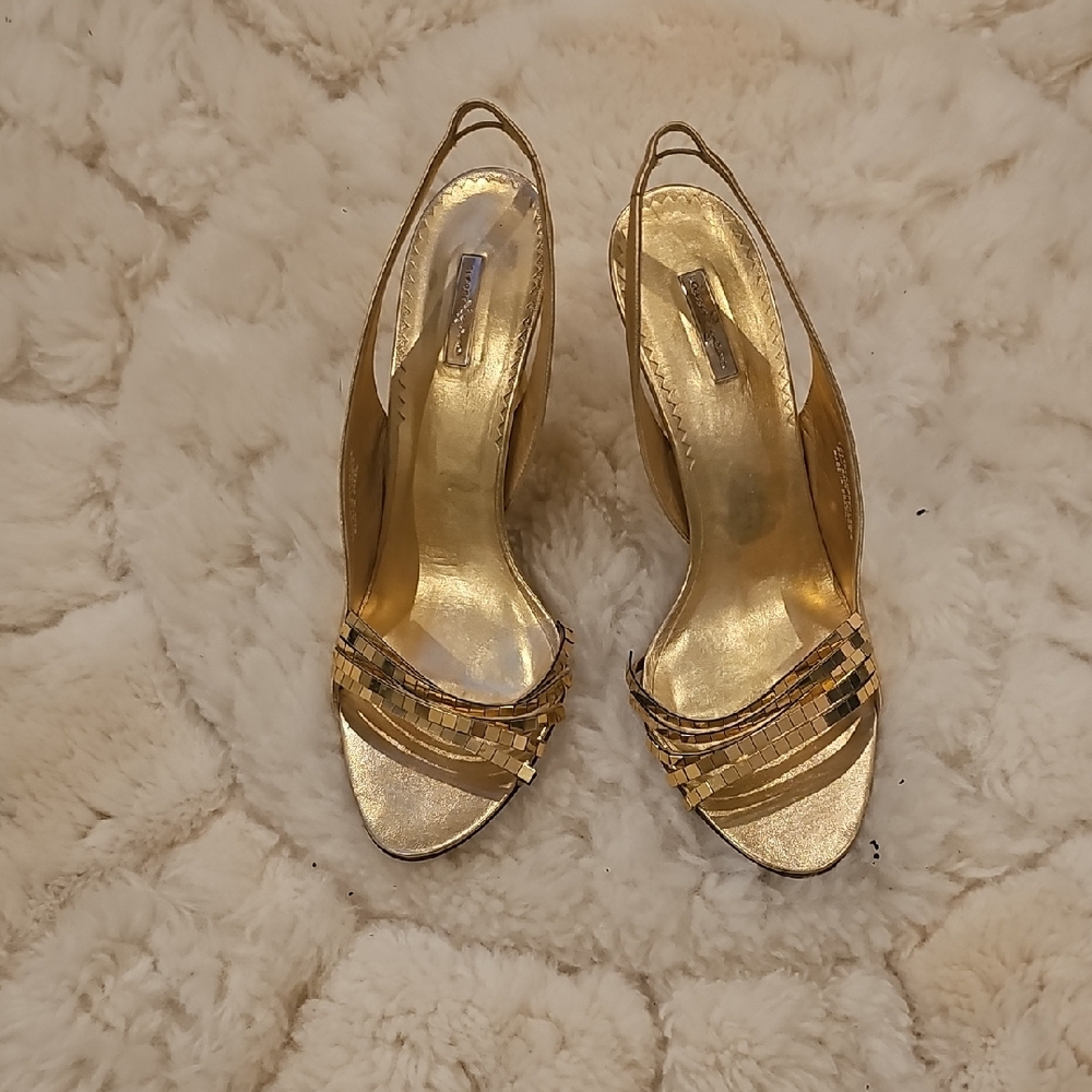 Report Signature Gold Strappy Heels